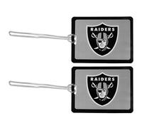 Siskiyou NFL Oakland Raiders Lot de 2 étiquettes de bagage en vinyle, noir, taille unique