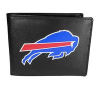 Siskiyou NFL Sports Mens Buffalo Bills Bi-Fold Leather Wallet Large Logo One Size Black