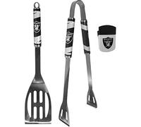 Siskiyou Sports NFL Las Vegas Raiders Ensemble de barbecue 2 pièces et pince à frites, couleurs d'équipe, taille unique