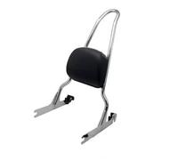 Sissy Bar Dossier pour Harley Softail Slim Fat Heritage Train De Nuit Os Croisés 97-17 Noir Chrome Démontage Dossier Passager Sissy Bar Multifonction Moto avec Dossier Réglable(Color:Chrome)