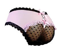 SISSY Pochette Culotte Homme Hipster Culotte Dentelle Bikini Culotte Sous-Vêtements pour Homme - Rose - 3X-Large