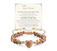 Sistble Cadeau pour maman, fille, petite-fille, cadeau d'amour pour femme, petite amie, à ma sœur, bracelet en jaspe en pierre naturelle, bracelet de remise de diplôme, anniversaire, Noël, bijoux pour