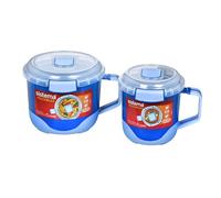 Sistema 100% étanche Heatables, récipient alimentaire pour micro-ondes avec évents faciles à ouvrir, compatible lave-vaisselle, mug à soupe 660 ml et bol à nouilles 1,15 L