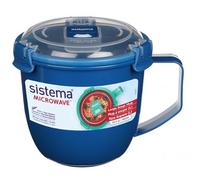 Sistema 21141 Lot de 4 grandes tasses à soupe pour micro-ondes 900 ml, sans BPA - menthe/bleu/violet