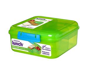 Sistema Bento Cube Boîte à repas | 1,25 L Récipient de conservation alimentaire avec compartiments individuels et pot à yaourt | Coloris assortis (selon le lot) | 1 pièce