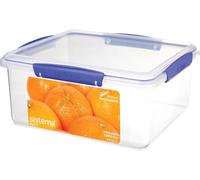 Sistema KLIP IT Récipient de conservation alimentaire | Forme carrée5 litres | Boîte alimentaire avec couverclecompatible réfrigérateur/congélateur | Plastique sans BPA | Clips bleus | 1 pièce