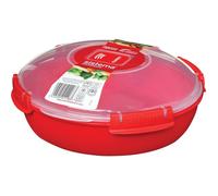 SISTEMA, CONTENITORE PER MICROONDE ROTONDO 1.3 Lt, ROSSO, CUCINA, CONTENITORI PER ALIMENTI