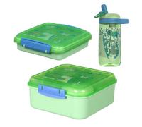 Sistema Expressions Lunch, Bento 1,25L + Sandwich 450ml + Easy Sip 500ml, ensemble boîte à lunch et bouteille, design 'Dinosaure'