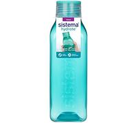 Sistema Hydrate Bouteille d'Eau Carrée en Plastique, 725 mL, Transparente | Gourde Antifuite, Couvercle à Visser Étanche, Bords Antidérapants, Format Empilable, Adaptée à la Porte du Réfrigérateur