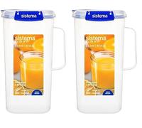 Sistema KLIP IT PLUS Pichet - Pichet en plastique étanche de 2 litres pour eau, jus de fruits et autres liquides - Sans BPA [881420] (Lot de 2)