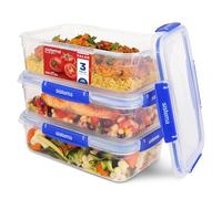 Sistema KLIP IT PLUS Récipients de conservation alimentaire | 2,2 litres | Boîtes alimentaires étanches, empilables et hermétiques compatibles réfrigérateur/congélateur | sans BPA | 3 pièces