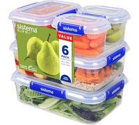 Sistema KLIP IT PLUS Récipients de conservation alimentaire | Lot de 6 récipients hermétiques (2 x 400 ml3 x 1 l1 x 2,2 l) | Joint étanche | Clips à fermeture facile | Sans BPA