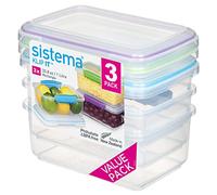 Sistema KLIP IT Récipients de conservation alimentaire | 1 L | Boîtes alimentaires empilables, emboîtables et hermétiques compatibles réfrigérateur/congélateur | sans BPA | Lot de 3