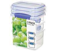 Sistema KLIP IT Récipients de Conservation des Aliments | Récipients Aliments préparés empilables avec Couvercle | 400 ML | sans BPA | Clips Bleus | 3 pièces