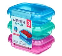 Sistema Lunch Récipients de conservation alimentaire | 200 ml | Petits pots à goûter | Plastique sans BPA | Coloris assortis | 3 pièces