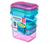 Sistema Lunch Récipients de conservation alimentaire | 400 ml | Petits pots à encas | Plastique sans BPA | Coloris assortis | Lot de 3