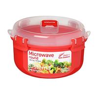 Sistema Bol micro-ondes SI1113 – plastique – 915 ml – sans BPA – Rouge/Transparent