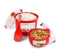 Sistema Micro-Ondes Cuiseur Riz (2.6 Litre) & Rond Micro-Ondes Récipient Nourriture (915 ML) sans Bpa