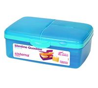 Sistema Slimline Quaddie Lunch Box, Aqua
