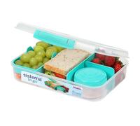 Sistema TO GO Bento Box Create | Boîte à lunch avec compartiments et pot à collation | 1.48L | Sans BPA | Minty Teal