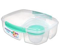Sistema To Go boîte à repas Triple Split avec pot pour yaourt | Récipient hermétique et empilable de 2 litres pour la conservation des aliments | Sans BPA | Menthe glaciale