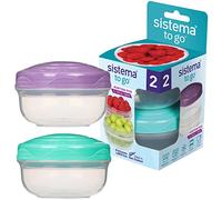 Sistema to GO Snack ’n’ Nest Récipients de Conservation Alimentaire | 150 ML, 305 ML, 520 ML | Petits Pots à goûter emboîtables | sans BPA | Coloris Assortis | 3 pièces
