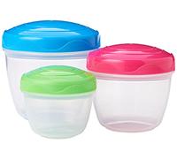 Sistema TO GO Snack ’n’ Nest Récipients de conservation alimentaire | 150 ml, 305 ml, 520 ml | Petits pots à goûter emboîtables | Sans BPA | Coloris assortis | 3 pièces