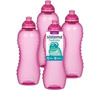 Sistema Twist ’n’ Sip Squeeze Gourde sport - Gourde à eau étanche - 460 ml - Sans BPA - Rose - Lot de 4