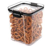 Sistema Ultra Tritan Récipients de conservation hermétiques | 3 récipients alimentaires carrés en plastique avec couvercle (1x 1,3 l + 2x 700 ml) | Empilables | Fermeture par clips | Sans BPA