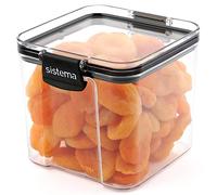 Sistema Ultra Récipients de conservation hermétiques | 3 récipients alimentaires carrés en plastique avec couvercle (1x 1,3 l + 2x 700 ml) | Empilables | Fermeture par clips | Sans BPA