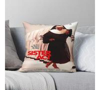 Sister Act Taie d'oreiller carrée en polyester et lin Motif velours Fermeture éclair Housse de coussin décorative pour la maison