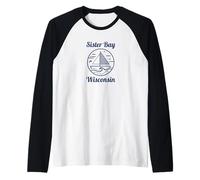 Sister Bay Wisconsin Sailboat and Waves Manche Raglan