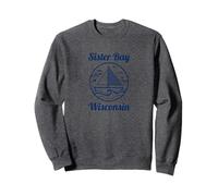 Sister Bay Wisconsin Sailboat and Waves Sweatshirt