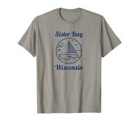 Sister Bay Wisconsin Sailboat and Waves T-Shirt
