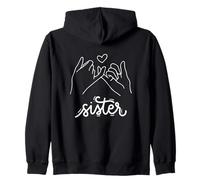 Sister Bestie - Minimaliste Mignon Best Friends Frères et sœurs Amour Sweat à Capuche