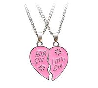Sister Necklaces Dainty Charms Name Pearl Gold Chunky Heart Choker for Women Letter Necklace Pink