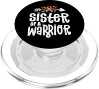 Sister of A Warrior Orange Family Leukemia Cancer Awareness PopSockets PopGrip pour MagSafe