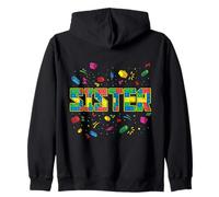 Sister of The Birthday Kid Brick Builder Birthday Squad Sweat à Capuche