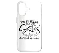 Sister Side by Side Miles Apart Sisters Connected by Heart Coque pour iPhone 17