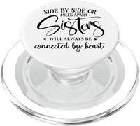 Sister Side by Side Miles Apart Sisters Connected by Heart PopSockets PopGrip pour MagSafe