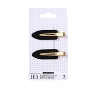SISTER YOUNG LILY Lot de 2 pinces à cheveux de maquillage, sans plis, pour le maquillage, les soins et le coiffage, clips antidérapants, doux pour les cheveux, élégantes et pratiques (BLACK)