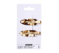 SISTER YOUNG LILY Lot de 2 pinces à cheveux de maquillage, sans plis, pour maquillage, soin et coiffage, clips antidérapants, doux pour les cheveux, élégantes et pratiques (café laiteux)