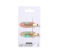 SISTER YOUNG LILY Lot de 2 pinces à cheveux de maquillage, sans plis, pour maquillage, soin et coiffage, clips antidérapants, doux pour les cheveux, élégantes et pratiques (vert rose)