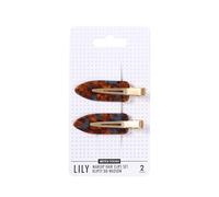 SISTER YOUNG LILY Lot de 2 pinces à cheveux de maquillage, sans plis, pour maquillage, soin et coiffage, clips antidérapants, doux pour les cheveux, élégantes et pratiques (bleu café)