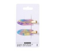 SISTER YOUNG LILY Lot de 2 pinces à cheveux de maquillage, sans plis, pour maquillage, soin et coiffage, clips antidérapants, doux pour les cheveux, élégantes et pratiques (violet rose)
