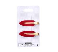 SISTER YOUNG LILY Lot de 2 pinces à cheveux de maquillage, sans plis, pour maquillage, soin et coiffage, clips antidérapants, doux pour les cheveux, élégantes et pratiques (rouge)