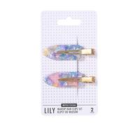 SISTER YOUNG LILY Lot de 2 pinces à cheveux de maquillage, sans plis, pour maquillage, soin et coiffage, clips antidérapants, doux pour les cheveux, élégantes et pratiques (bleu rose)