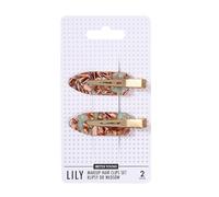 SISTER YOUNG LILY Lot de 2 pinces à cheveux de maquillage, sans plis, pour maquillage, soin et coiffage, clips antidérapants, doux pour les cheveux, élégantes et pratiques (café vert)