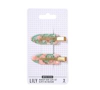 SISTER YOUNG LILY Lot de 2 pinces à cheveux de maquillage, sans plis, pour maquillage, soin et coiffage, clips antidérapants, doux pour les cheveux, élégantes et pratiques (rose café)