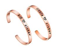 Sisters Bracelet Friends, cadeau réglable de bracelet de manchette de bracelet de manchette d'acier inoxydable pour des amis et des soeurs (or rose 2 pcs)